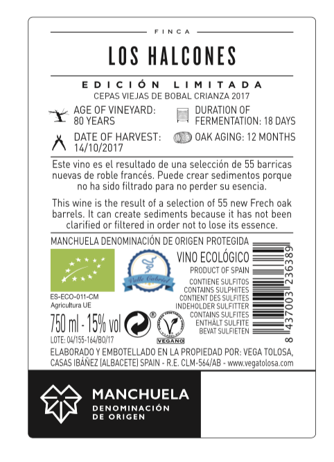Finca Los Halcones Crianza 2017 Bobal Ecológico, consigue MEDALLA DE ORO en ENO-T WINE&TOURISM
