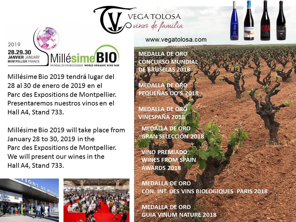 VEGA TOLOSA ESTARÁ EN MILLESIME BIO 2019