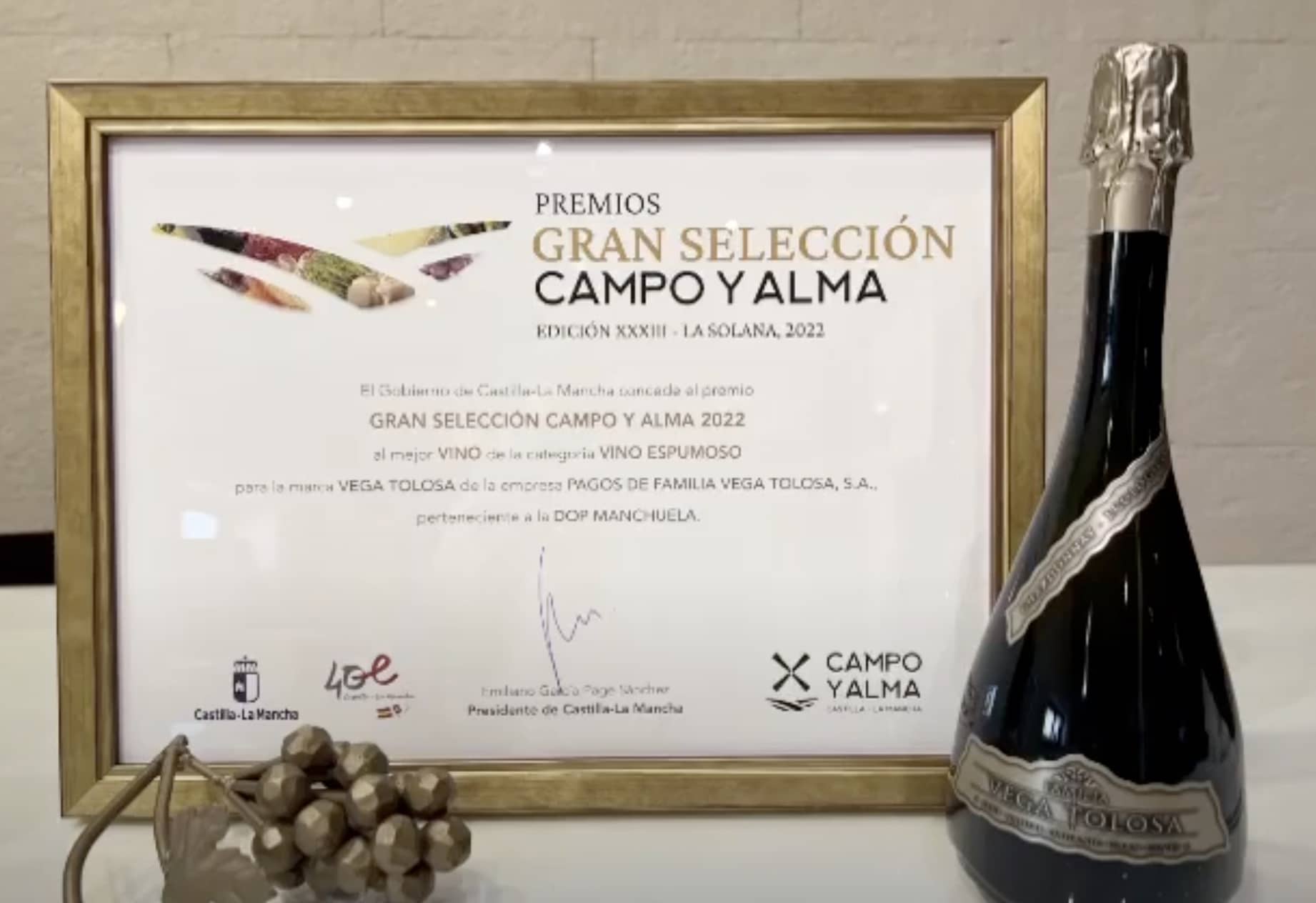 Vega Tolosa Brut Nature Reserva 2018 Mejor Vino Espumoso Premios Gran Selección Campo y Alma 2022