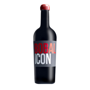 Botella de Bobal Icon tinto con cápsula de lacre rojo